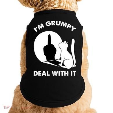 Funny Cat Cat Shadow IM Grumpy Deal With It Doggie Tank