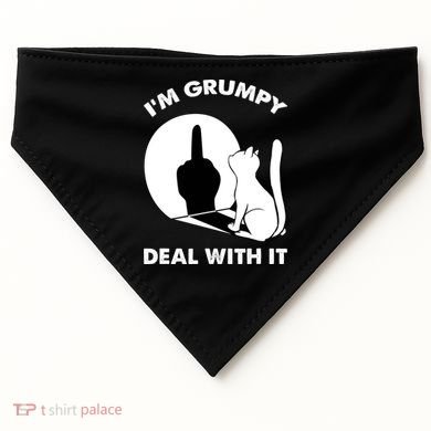 Funny Cat Cat Shadow IM Grumpy Deal With It USA-Made Doggie Bandana