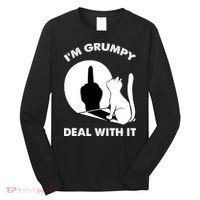 Funny Cat Cat Shadow IM Grumpy Deal With It Long Sleeve Shirt thumb 0