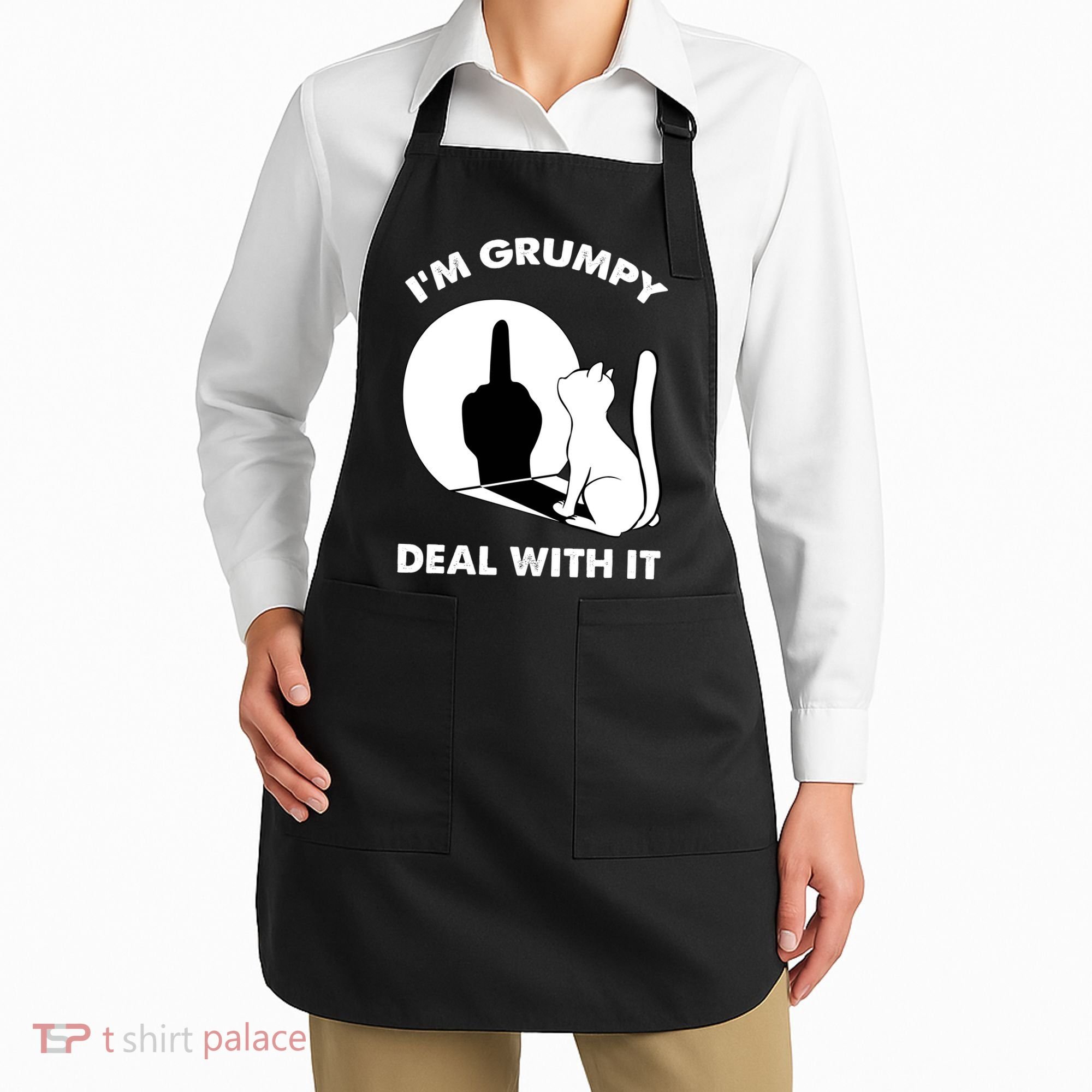 Funny Cat Cat Shadow IM Grumpy Deal With It Apron