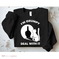 Funny Cat Cat Shadow IM Grumpy Deal With It Sweatshirt thumb 2