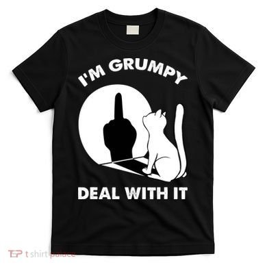 Funny Cat Cat Shadow IM Grumpy Deal With It T-Shirt