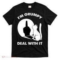 Funny Cat Cat Shadow IM Grumpy Deal With It T-Shirt thumb 0