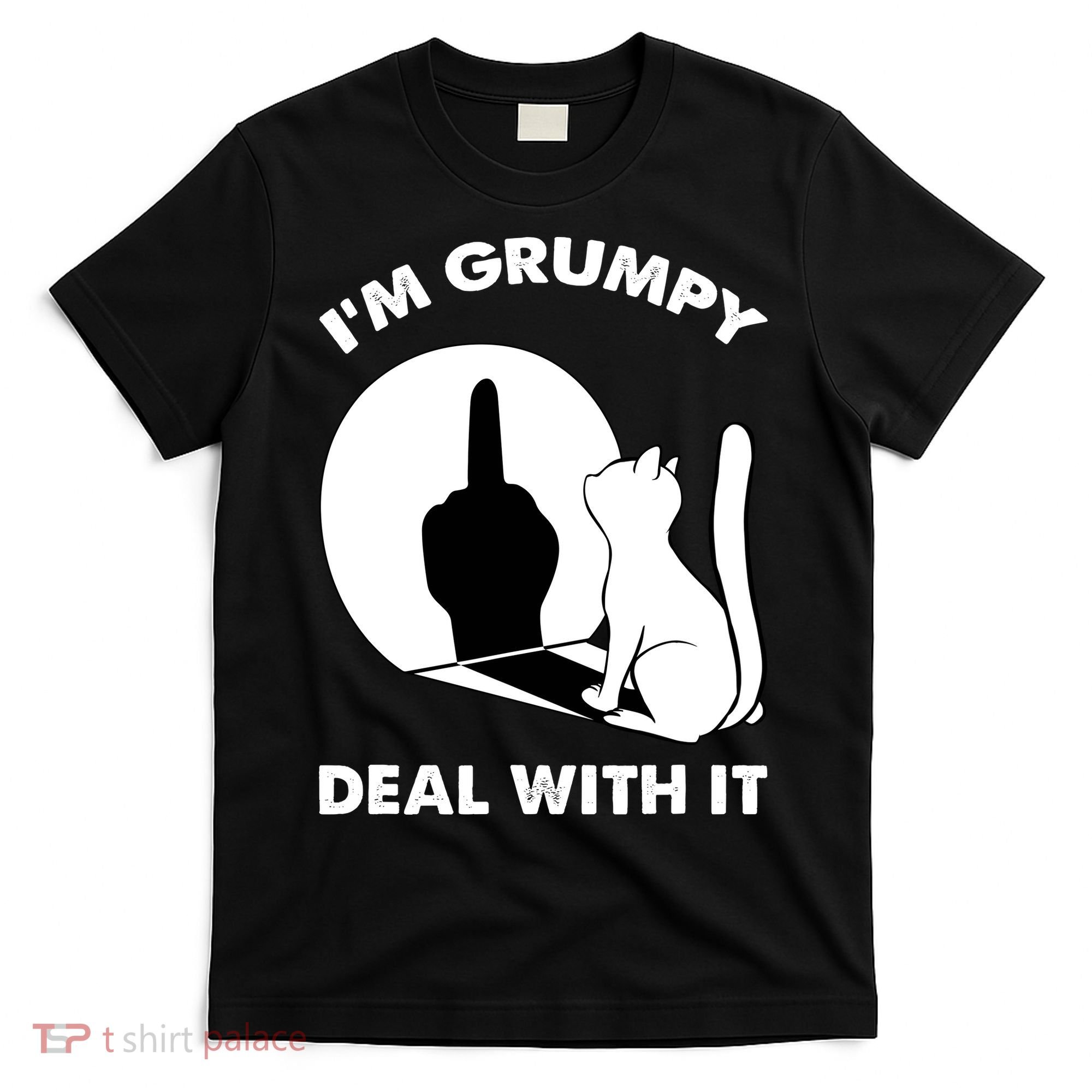 Funny Cat Cat Shadow IM Grumpy Deal With It T-Shirt