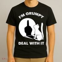 Funny Cat Cat Shadow IM Grumpy Deal With It T-Shirt thumb 3