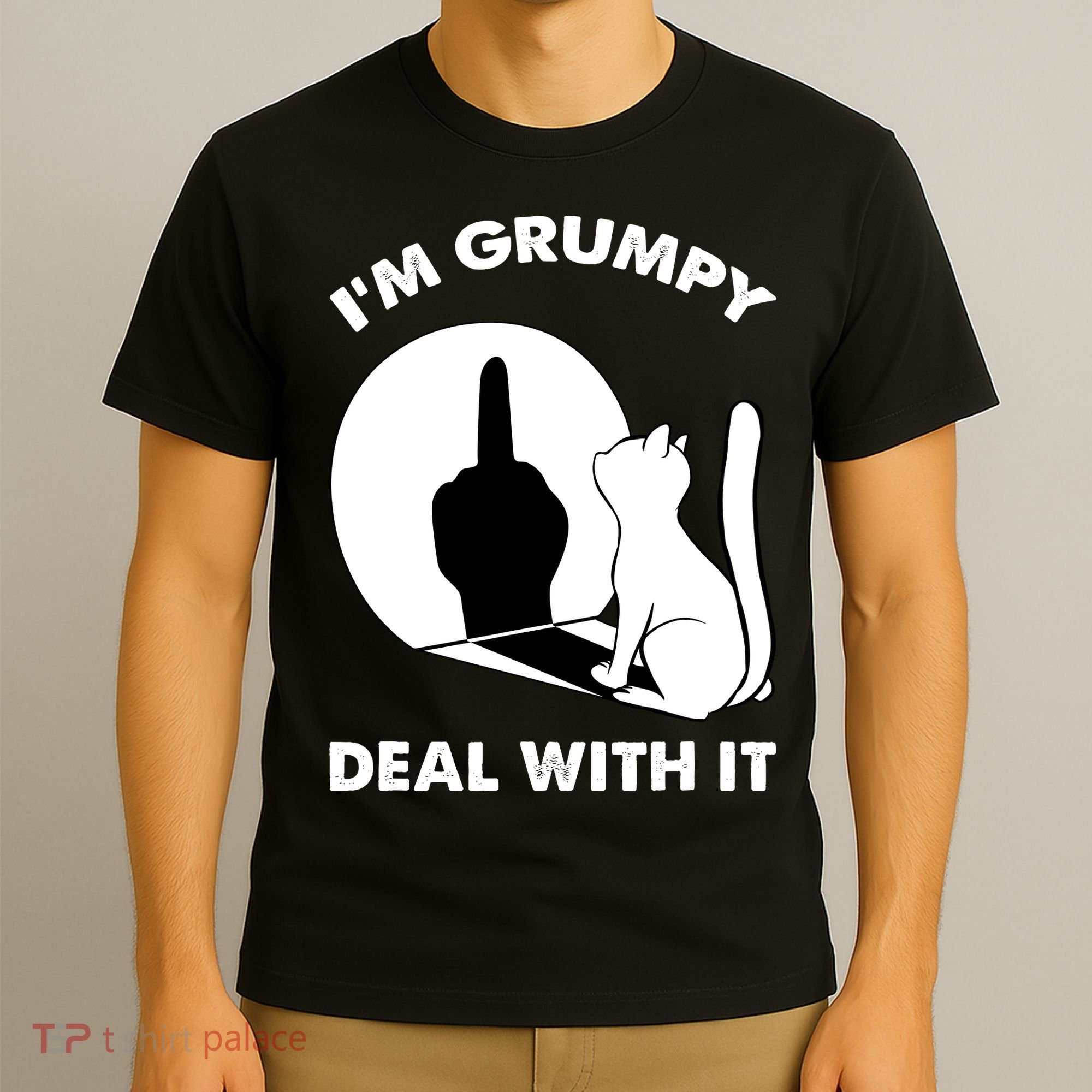 Funny Cat Cat Shadow IM Grumpy Deal With It T-Shirt