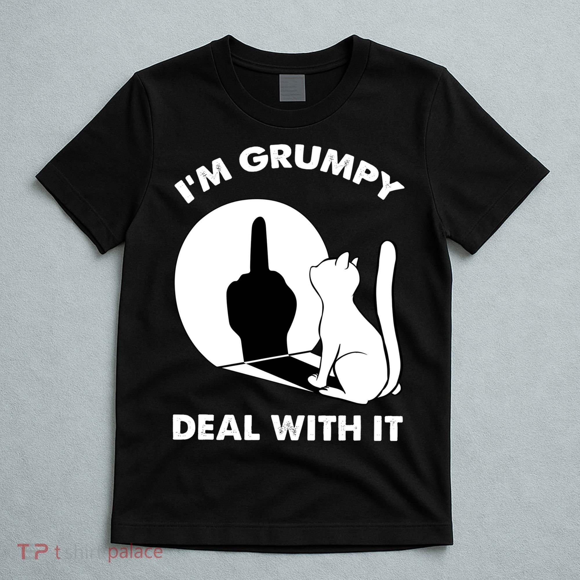 Funny Cat Cat Shadow IM Grumpy Deal With It T-Shirt