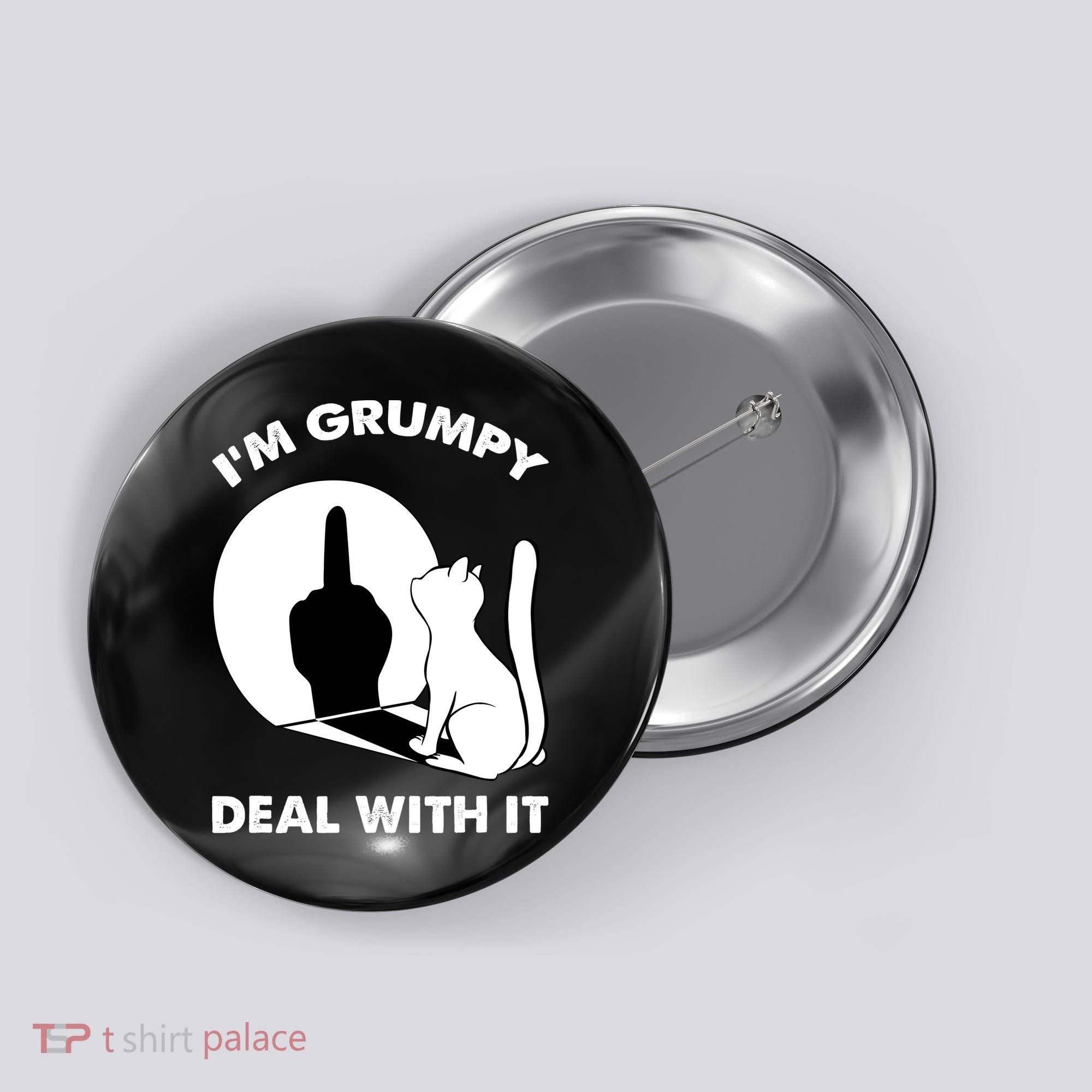 Funny Cat Cat Shadow IM Grumpy Deal With It Button