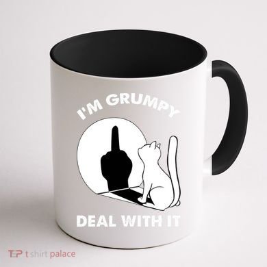 Funny Cat Cat Shadow IM Grumpy Deal With It Coffee Mug back