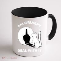 Funny Cat Cat Shadow IM Grumpy Deal With It Coffee Mug thumb 1