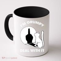Funny Cat Cat Shadow IM Grumpy Deal With It Coffee Mug thumb 0
