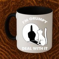 Funny Cat Cat Shadow IM Grumpy Deal With It Coffee Mug thumb 2