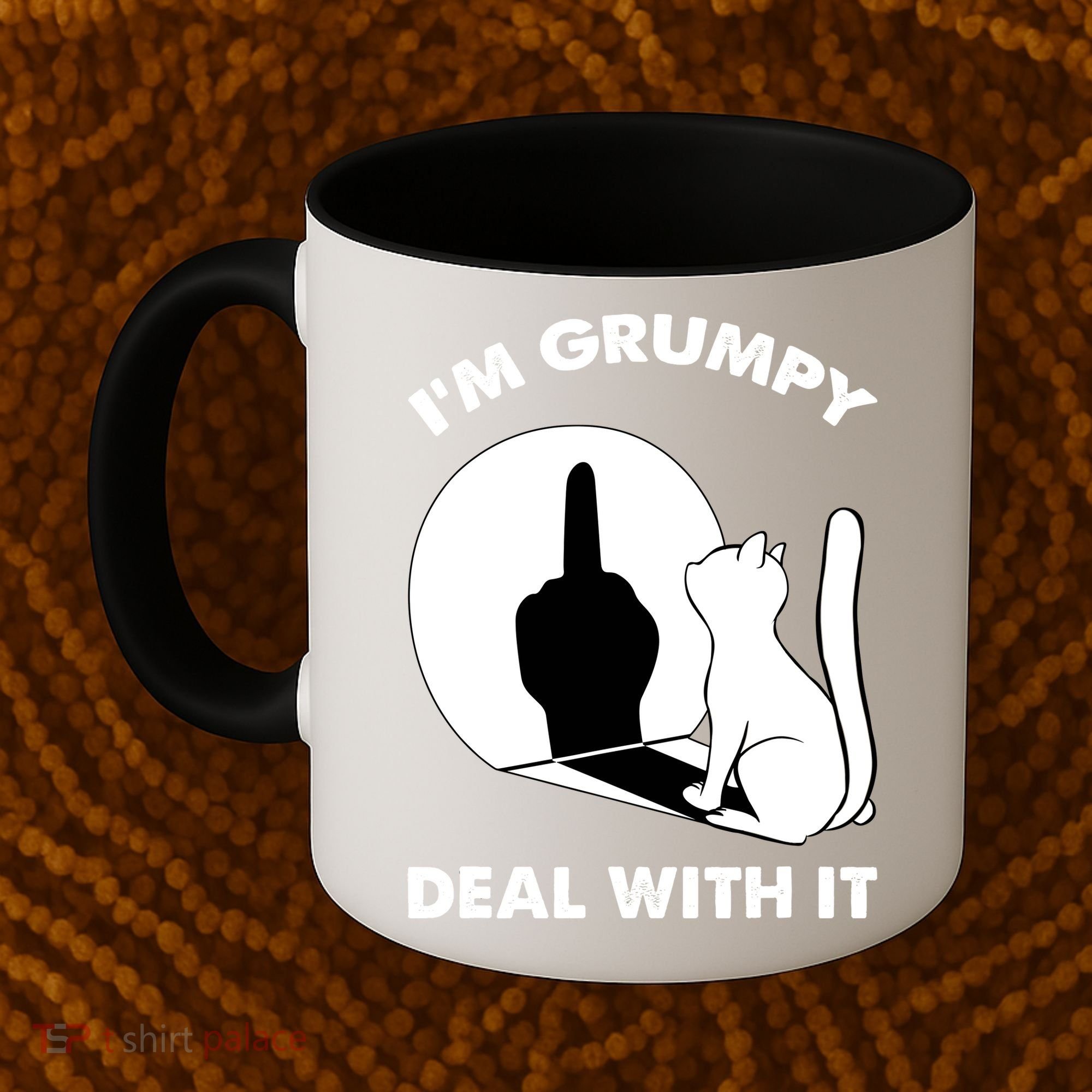 Funny Cat Cat Shadow IM Grumpy Deal With It Coffee Mug