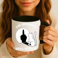 Funny Cat Cat Shadow IM Grumpy Deal With It Coffee Mug thumb 3