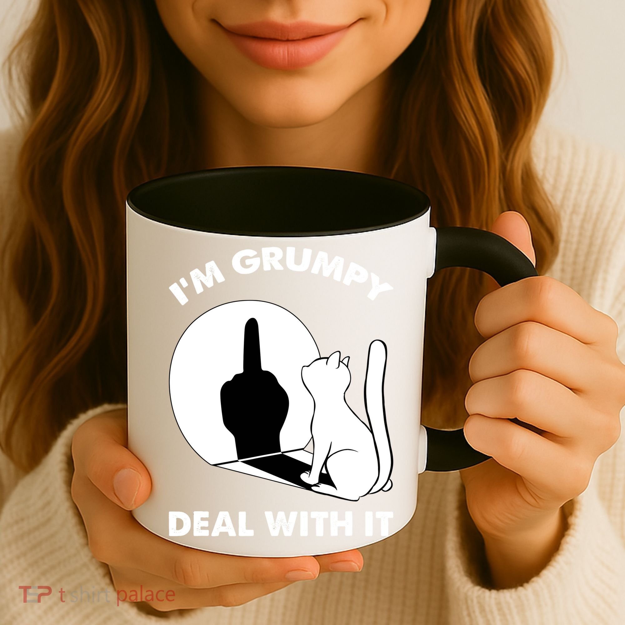 Funny Cat Cat Shadow IM Grumpy Deal With It Coffee Mug