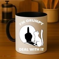 Funny Cat Cat Shadow IM Grumpy Deal With It Coffee Mug thumb 4