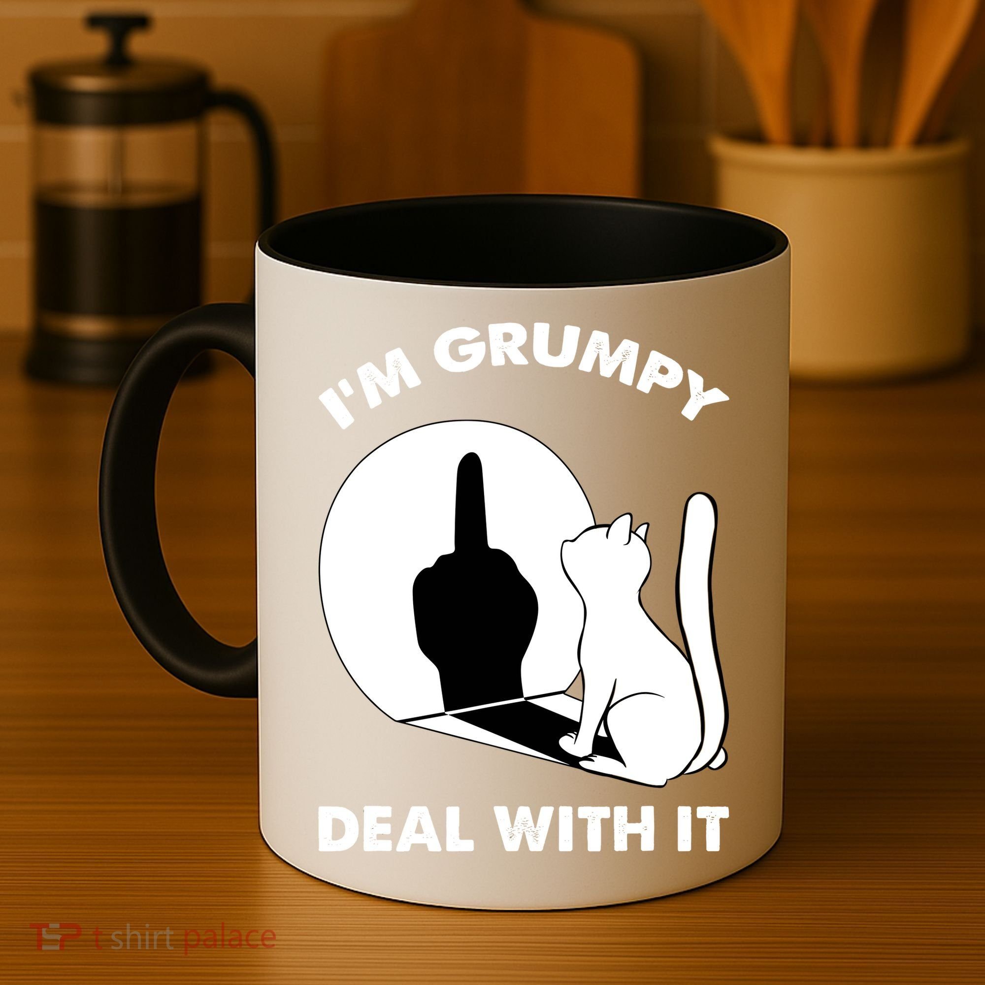 Funny Cat Cat Shadow IM Grumpy Deal With It Coffee Mug