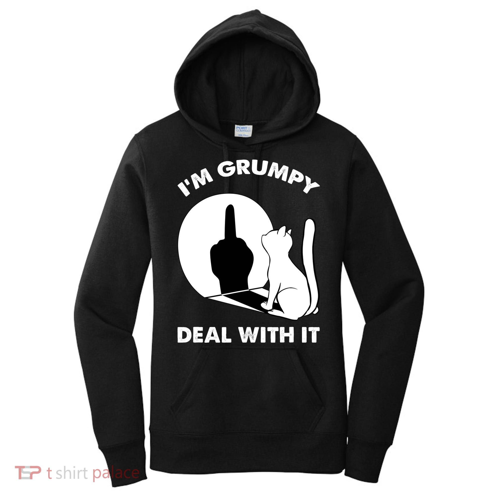 Funny Cat Cat Shadow IM Grumpy Deal With It Women's Hoodie