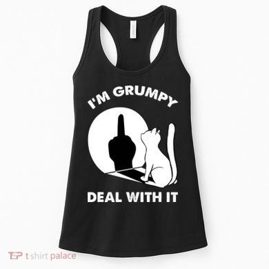 Funny Cat Cat Shadow IM Grumpy Deal With It Women's Tank Top