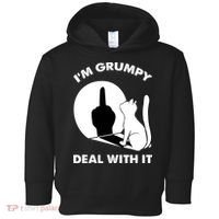 Funny Cat Cat Shadow IM Grumpy Deal With It Toddler Hoodie thumb 0
