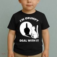 Funny Cat Cat Shadow IM Grumpy Deal With It Toddler T-Shirt thumb 2