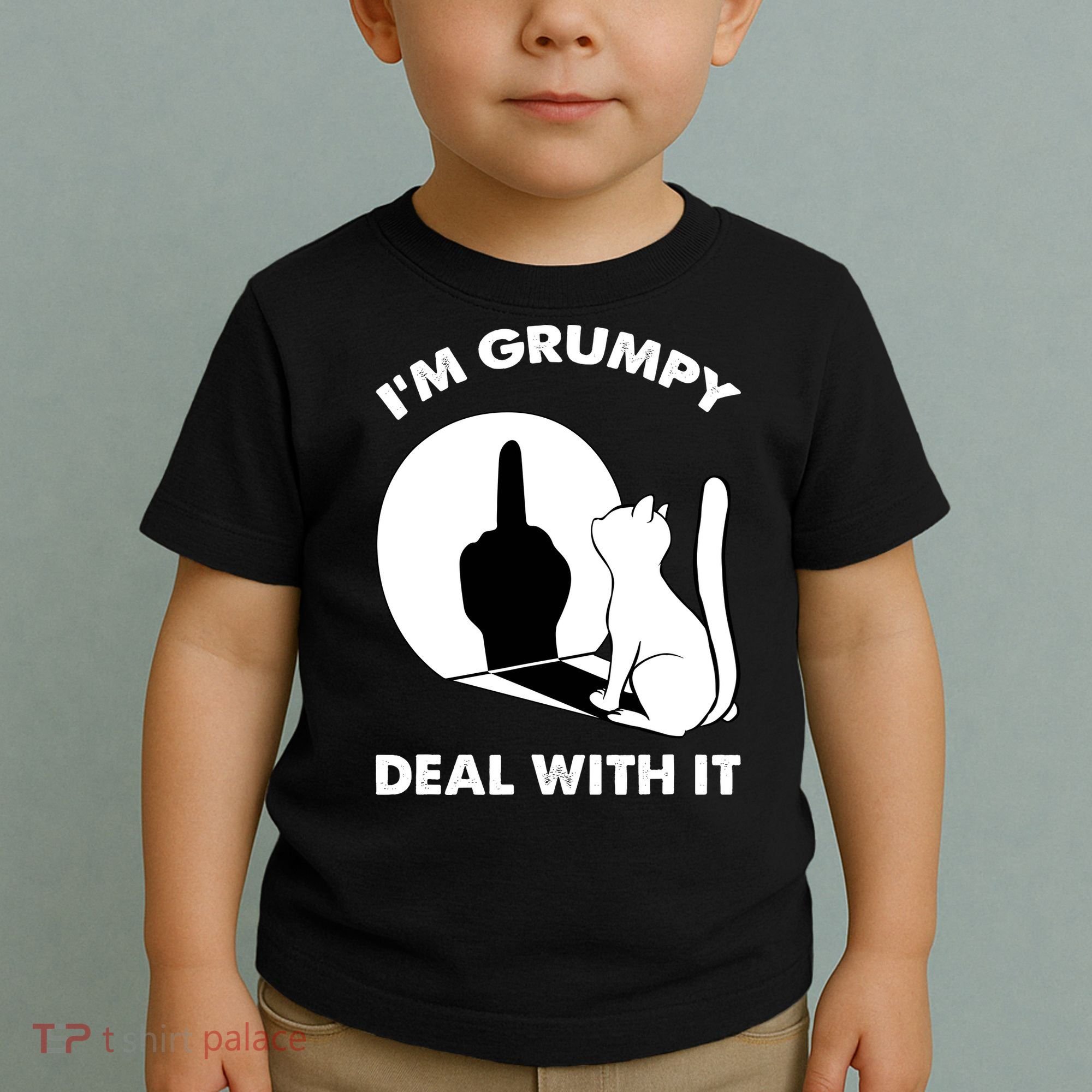 Funny Cat Cat Shadow IM Grumpy Deal With It Toddler T-Shirt