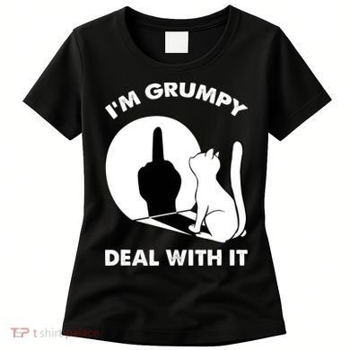 Funny Cat Cat Shadow IM Grumpy Deal With It Women's T-Shirt