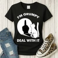 Funny Cat Cat Shadow IM Grumpy Deal With It Women's T-Shirt thumb 3
