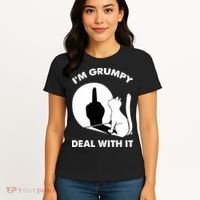 Funny Cat Cat Shadow IM Grumpy Deal With It Women's T-Shirt thumb 4