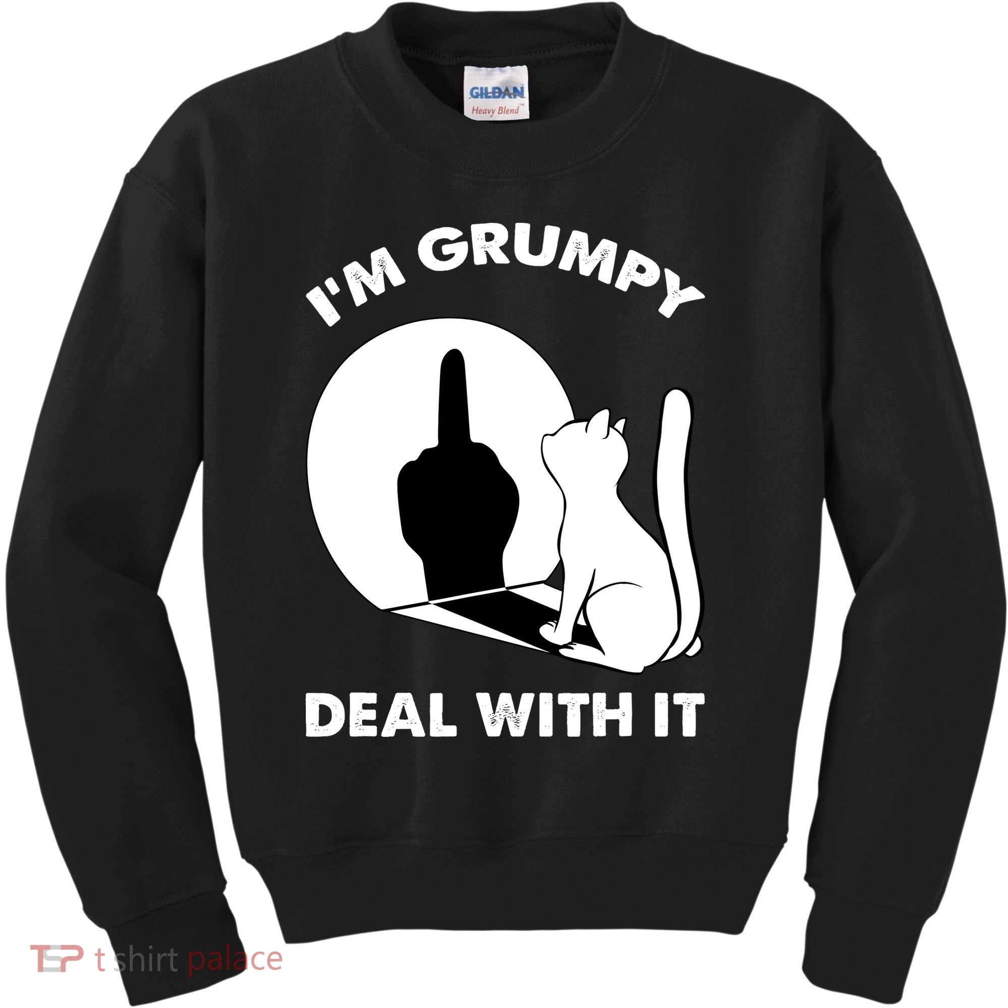 Funny Cat Cat Shadow IM Grumpy Deal With It Kids Sweatshirt