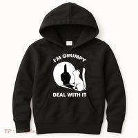 Funny Cat Cat Shadow IM Grumpy Deal With It Kids Hoodie thumb 0