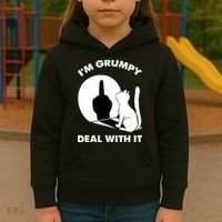 Funny Cat Cat Shadow IM Grumpy Deal With It Kids Hoodie thumb 3