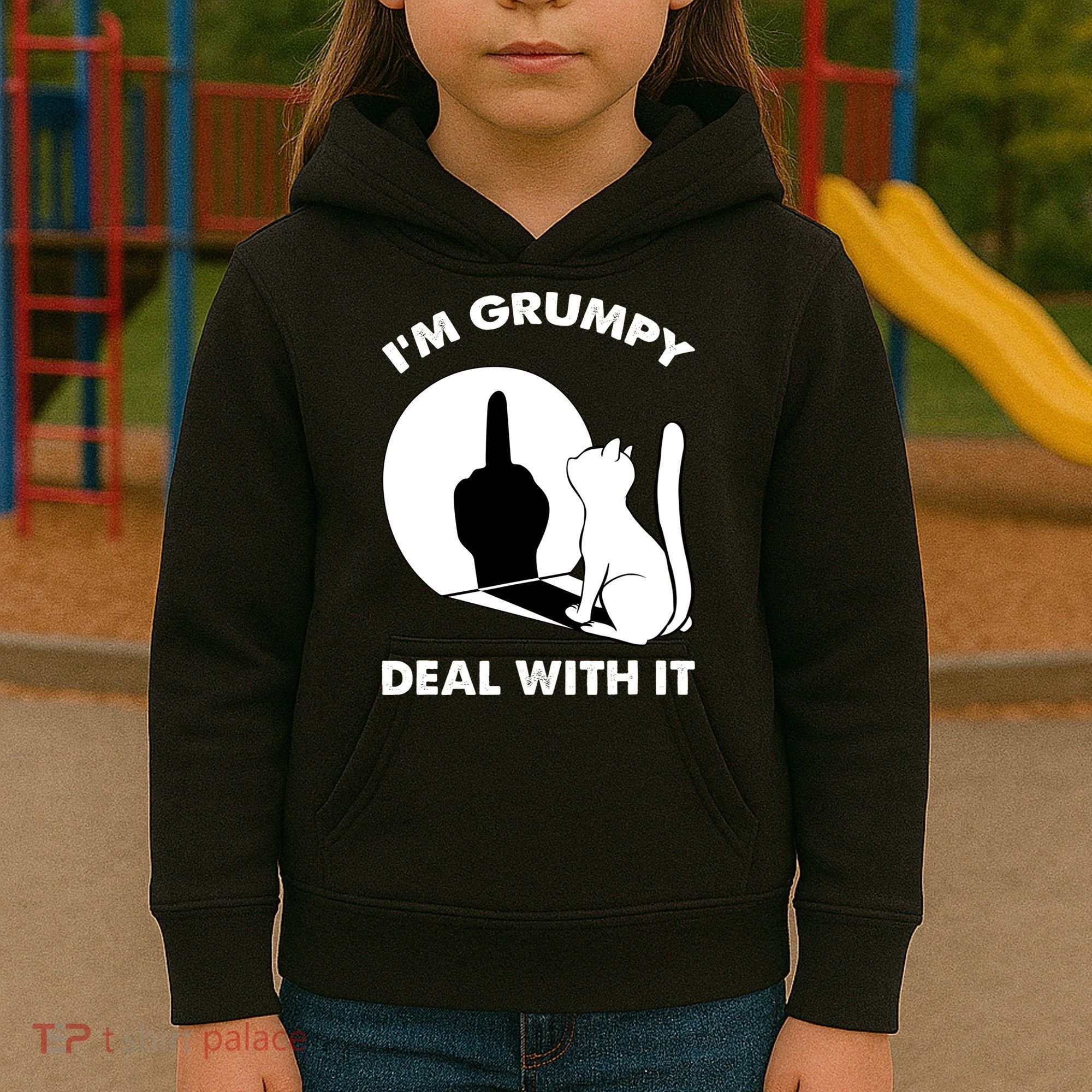 Funny Cat Cat Shadow IM Grumpy Deal With It Kids Hoodie