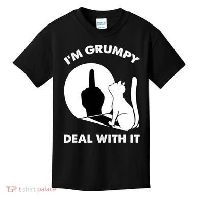 Funny Cat Cat Shadow IM Grumpy Deal With It Kids T-Shirt
