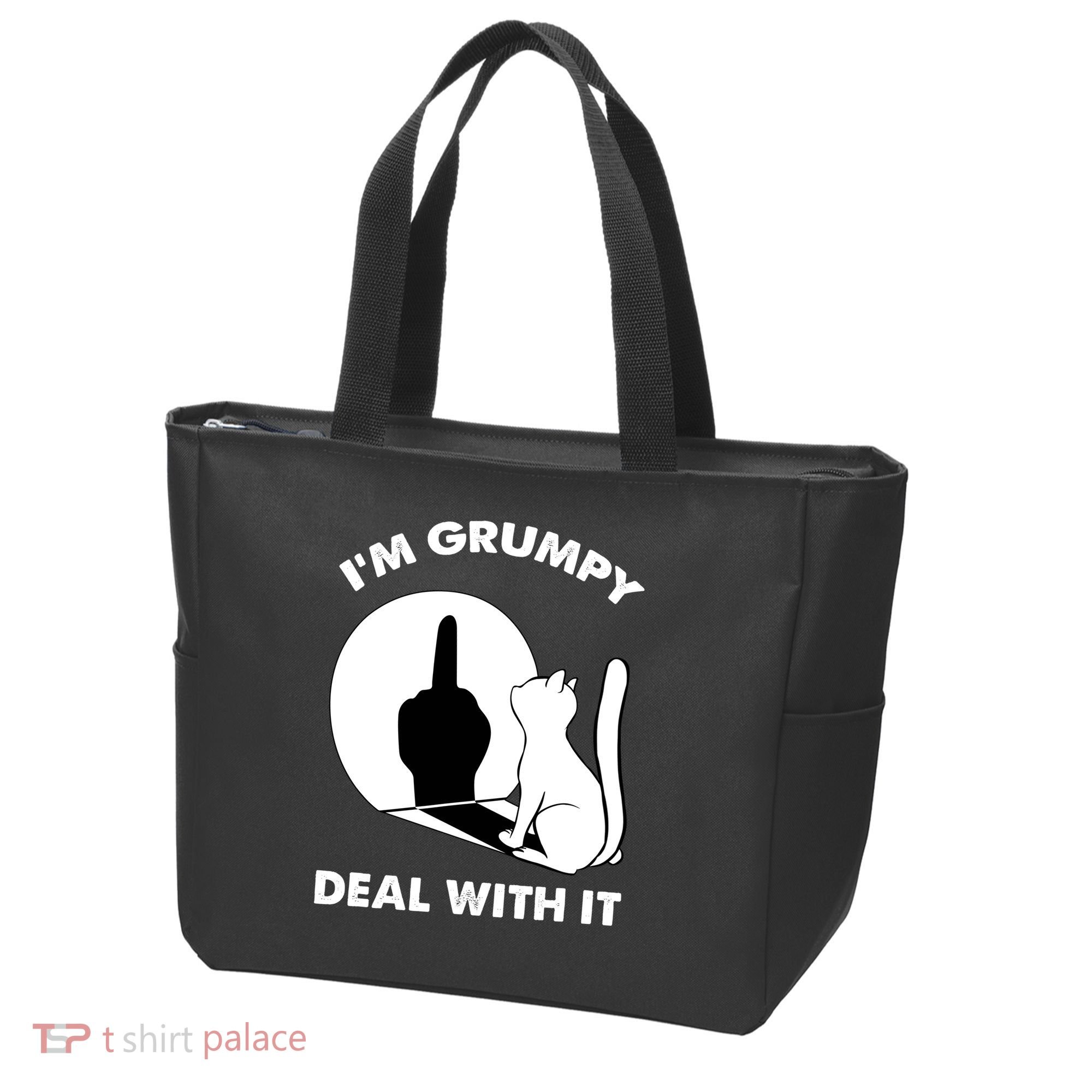 Funny Cat Cat Shadow IM Grumpy Deal With It Tote Bag