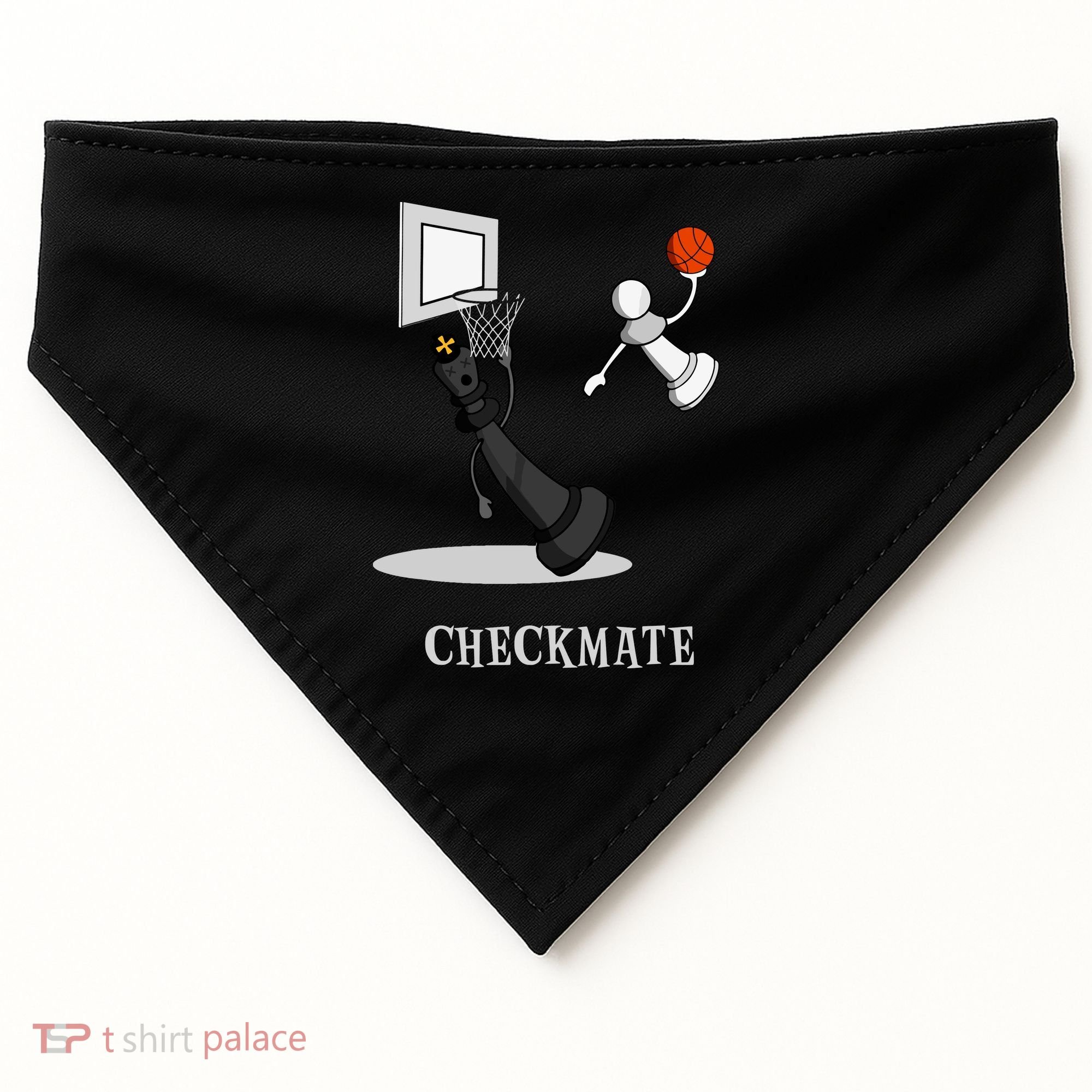 Funny Checkmate Chess Basketball Game Board King Pawn Piece USA-Made Doggie Bandana