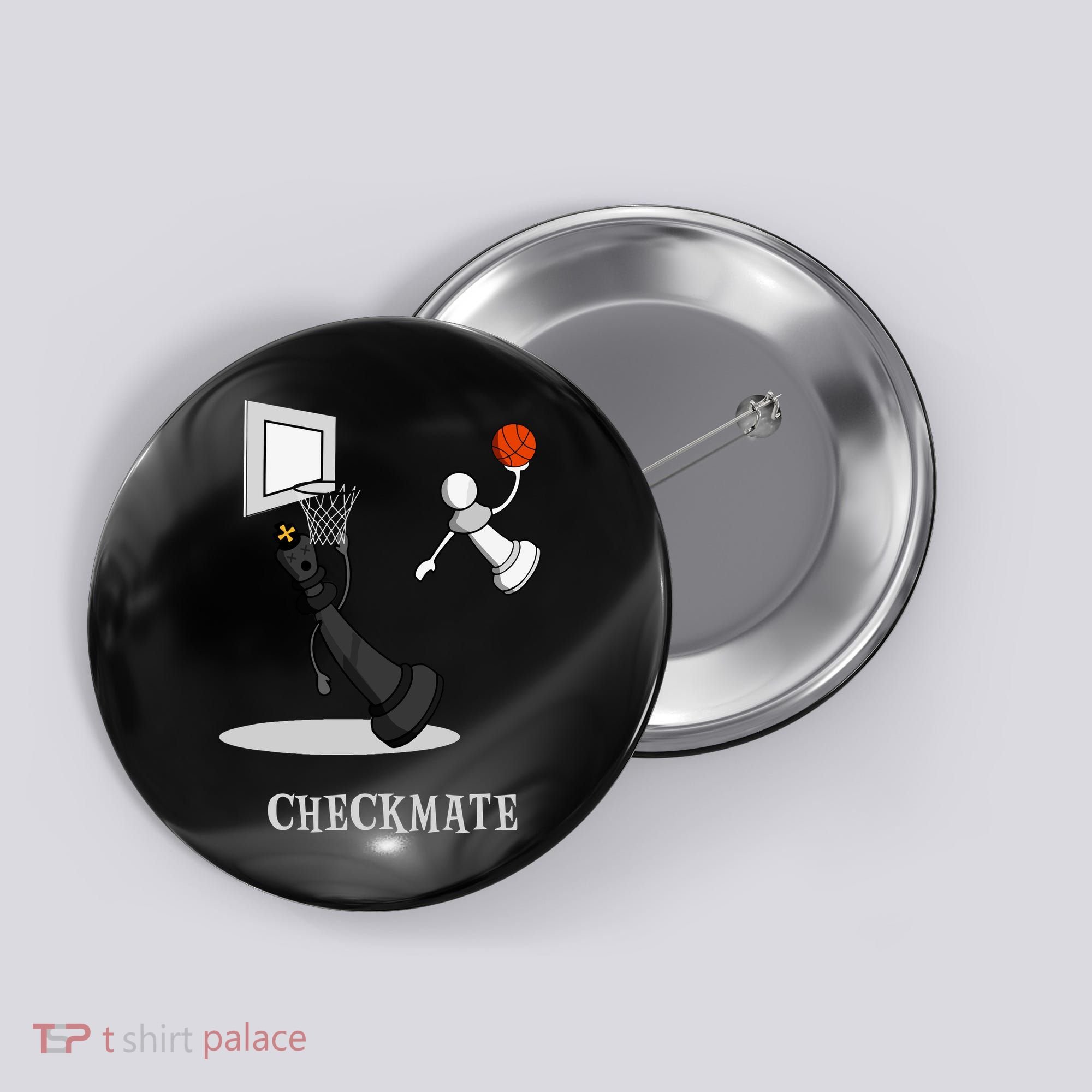 Funny Checkmate Chess Basketball Game Board King Pawn Piece Button