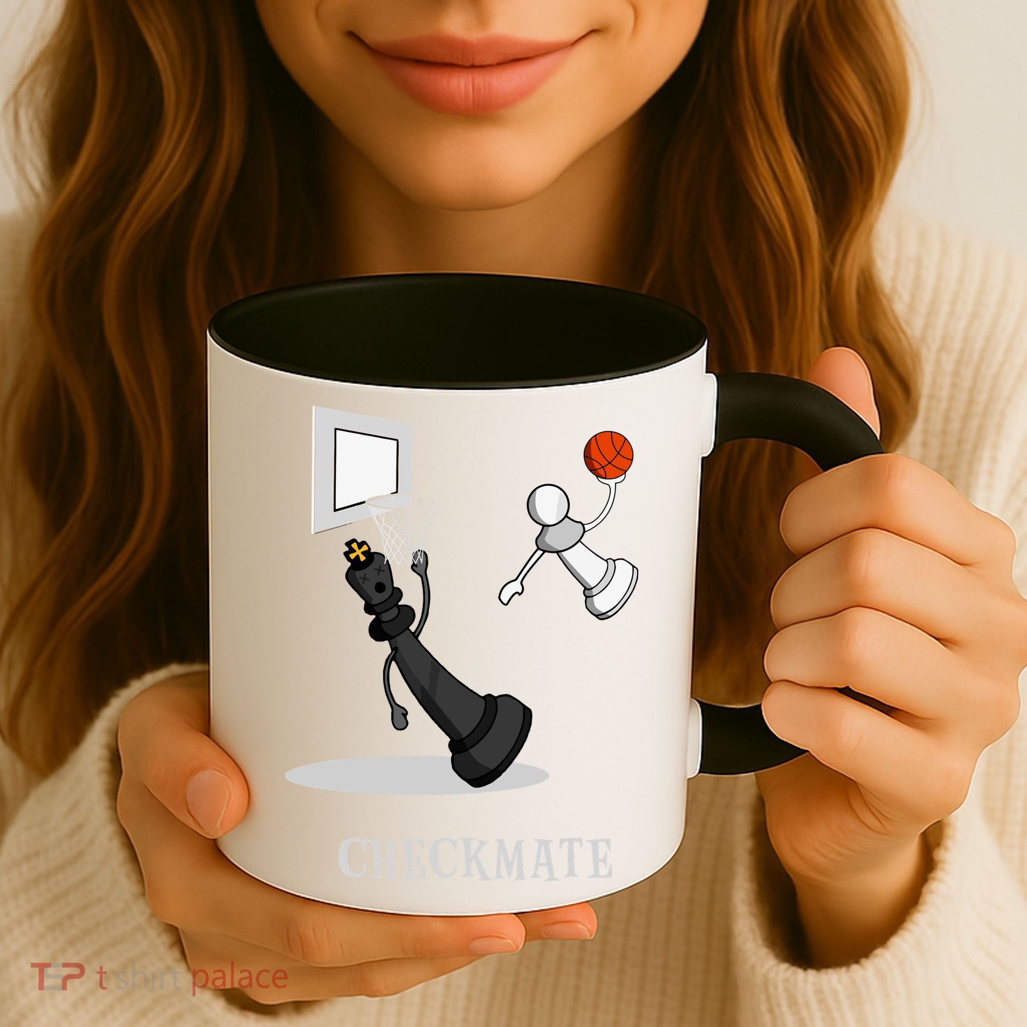 Funny Checkmate Chess Basketball Game Board King Pawn Piece Coffee Mug