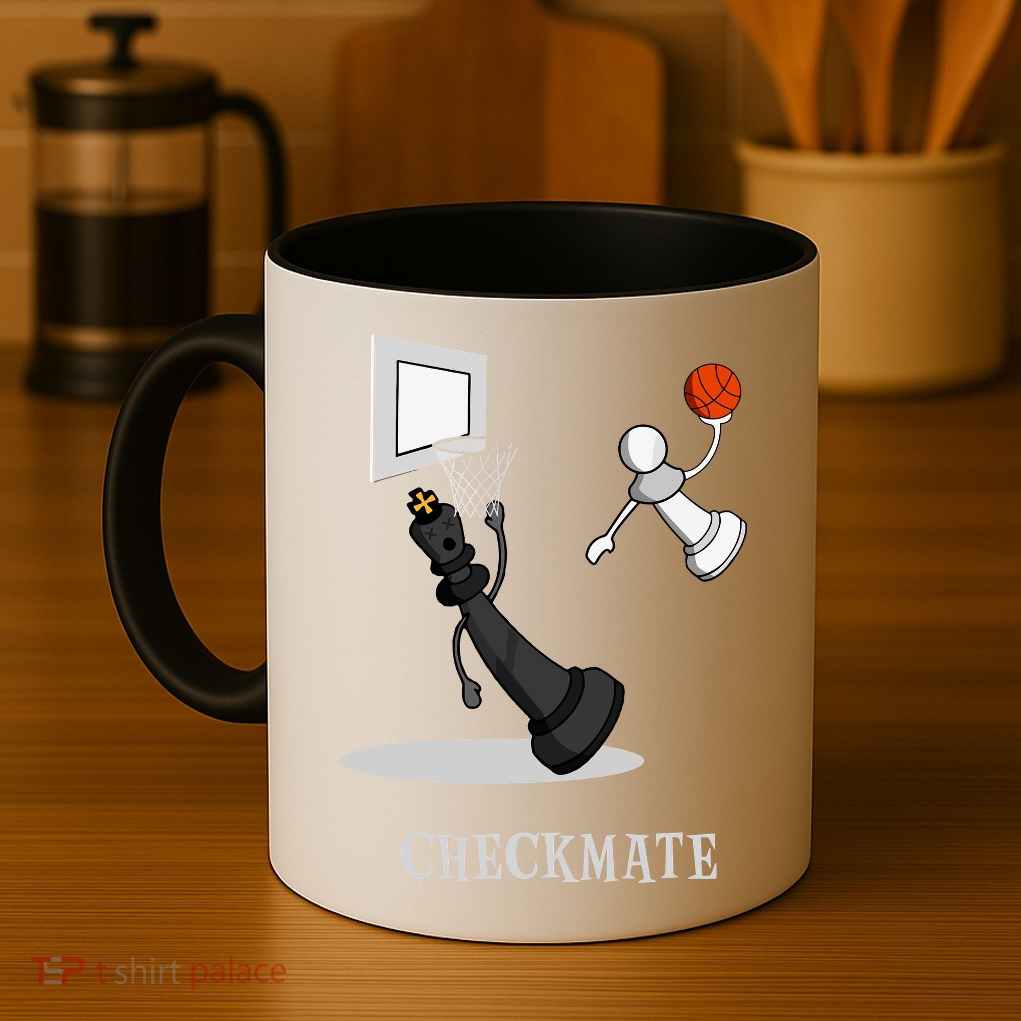 Funny Checkmate Chess Basketball Game Board King Pawn Piece Coffee Mug