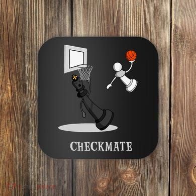 Funny Checkmate Chess Basketball Game Board King Pawn Piece Coaster