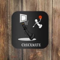 Funny Checkmate Chess Basketball Game Board King Pawn Piece Coaster thumb 0
