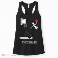 Funny Checkmate Chess Basketball Game Board King Pawn Piece Women's Tank Top thumb 0