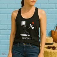 Funny Checkmate Chess Basketball Game Board King Pawn Piece Women's Tank Top thumb 2