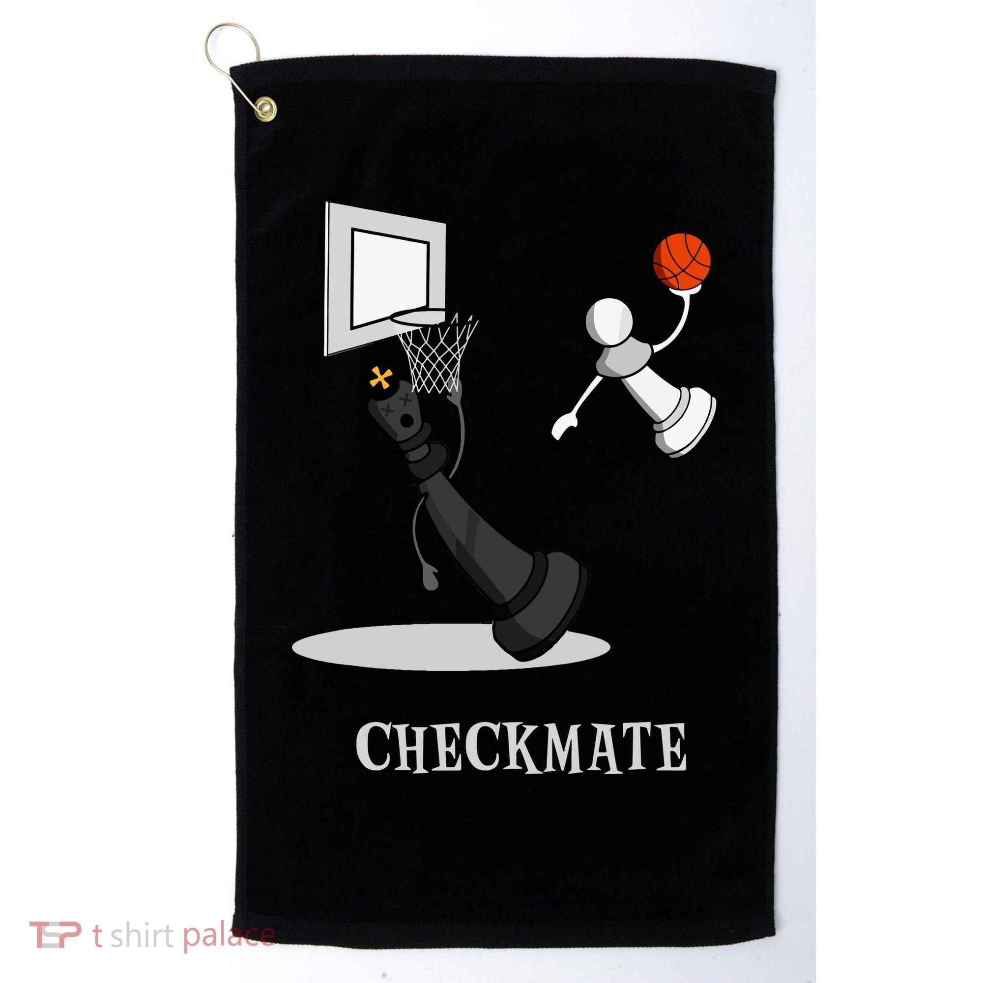 Funny Checkmate Chess Basketball Game Board King Pawn Piece Golf Towel