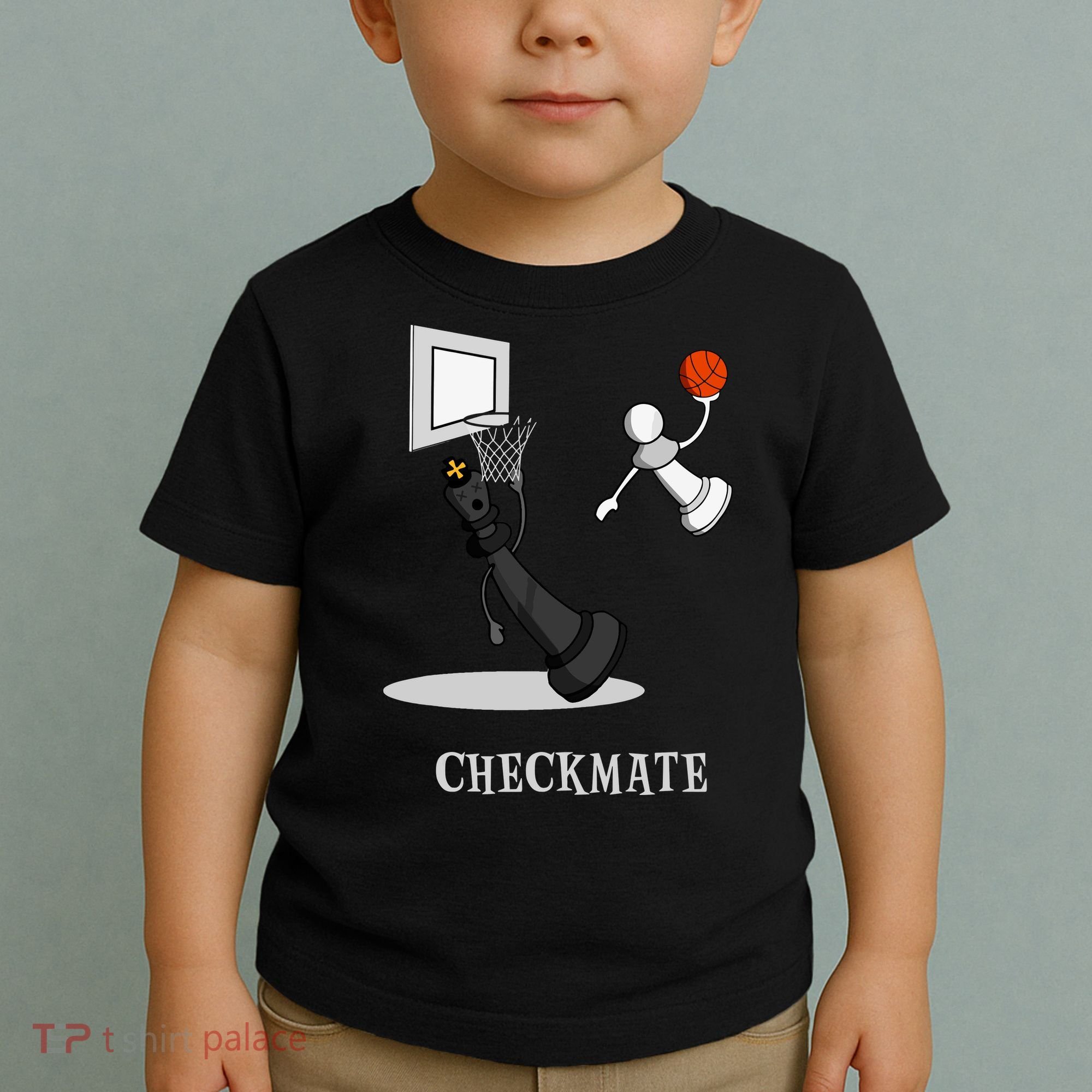 Funny Checkmate Chess Basketball Game Board King Pawn Piece Toddler T-Shirt