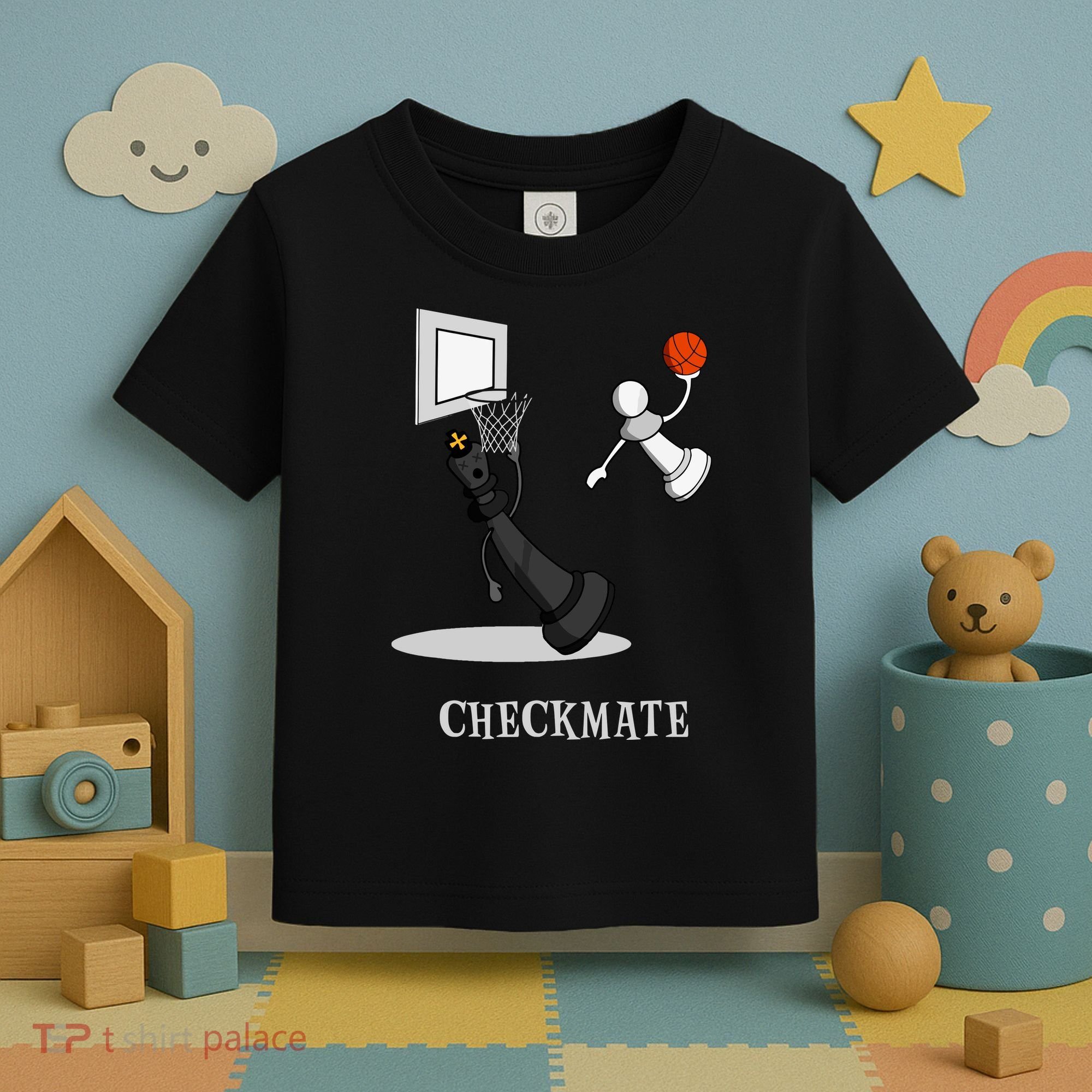Funny Checkmate Chess Basketball Game Board King Pawn Piece Toddler T-Shirt
