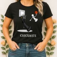 Funny Checkmate Chess Basketball Game Board King Pawn Piece Women's T-Shirt thumb 2