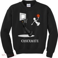 Funny Checkmate Chess Basketball Game Board King Pawn Piece Kids Sweatshirt thumb 0
