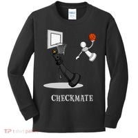 Funny Checkmate Chess Basketball Game Board King Pawn Piece Kids Long Sleeve Shirt thumb 0