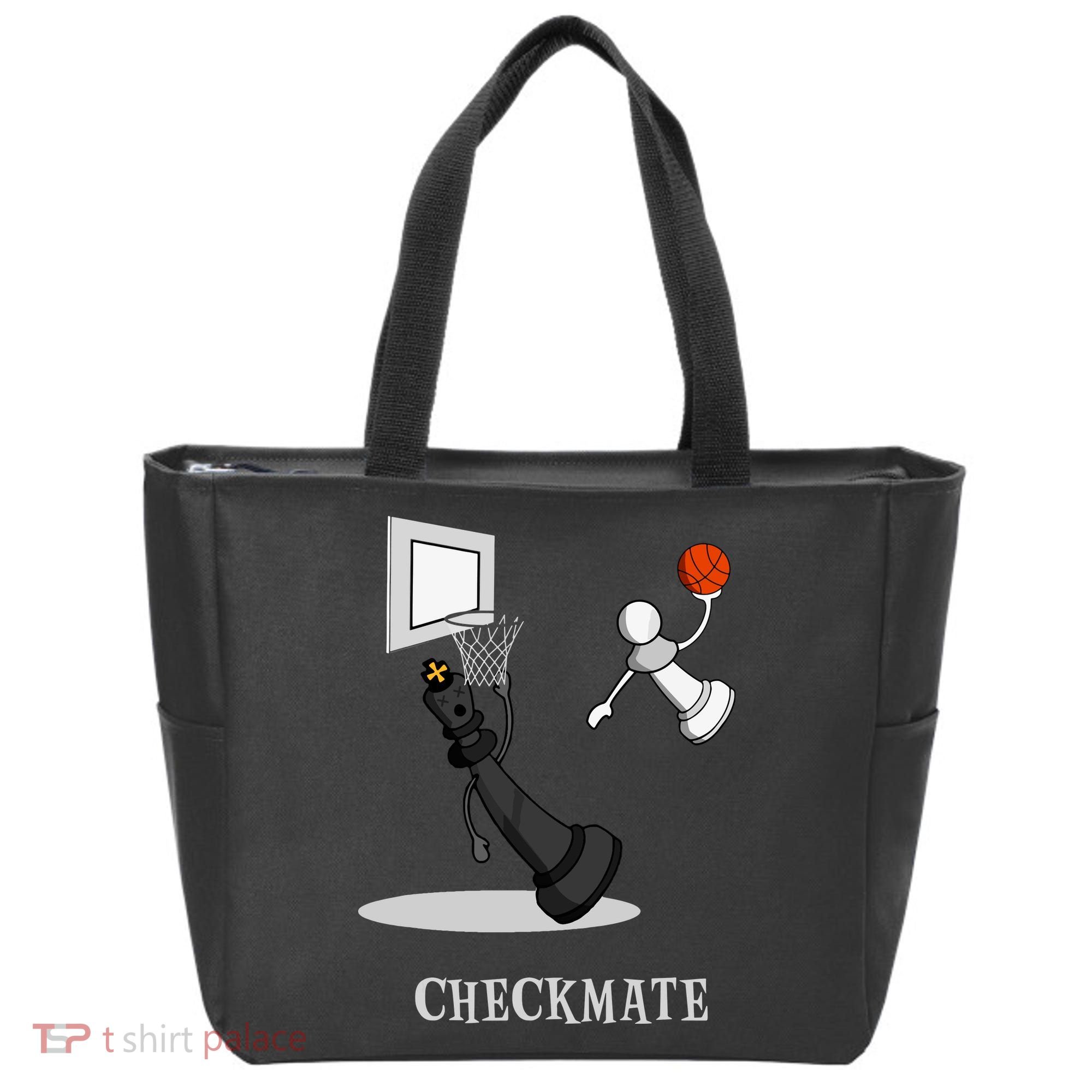 Funny Checkmate Chess Basketball Game Board King Pawn Piece Tote Bag